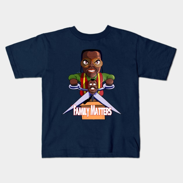 Family Matters/ Child's Play 2 Kids T-Shirt by Ray_Orteez